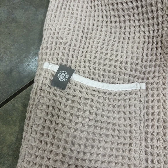 BOLL & BRANCH ORGANIC COTTON WAFFLE BATH ROBE Tan Women’s Sz M Cozy Comfy Read! - Picture 5 of 8